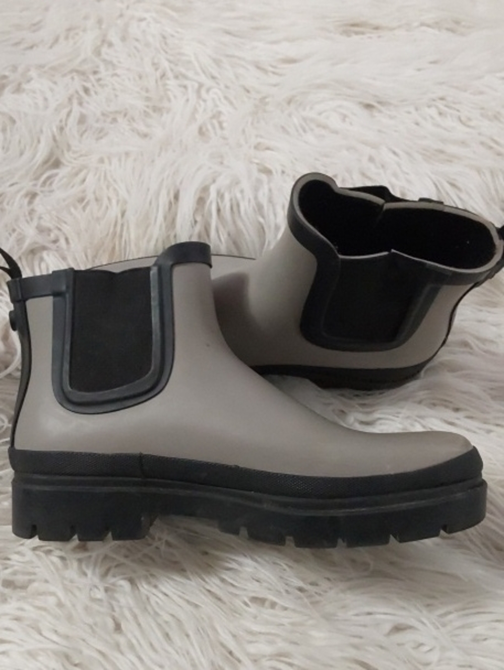 Chelsea Rain Boot - Grey and Black Women's Ankle Boot